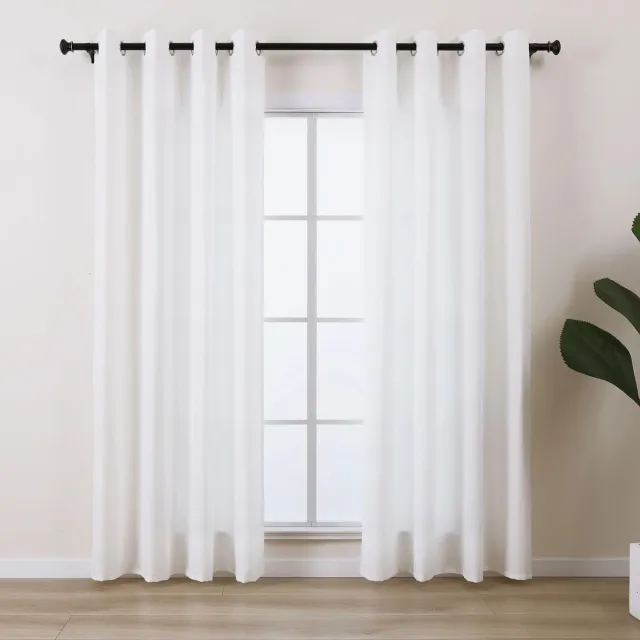 Unyqoos Witte lichtdoorlatende gordijnen met oogjes voor slaapkamer en woonkamer
