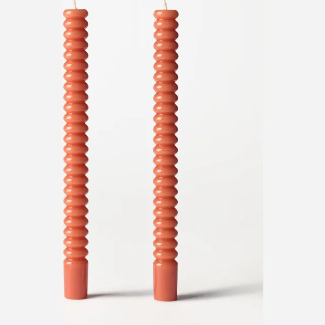 HEMA Dinerkaars ⌀2.2x25cm ribbel donkeroranje - 2 stuks (donkeroranje)