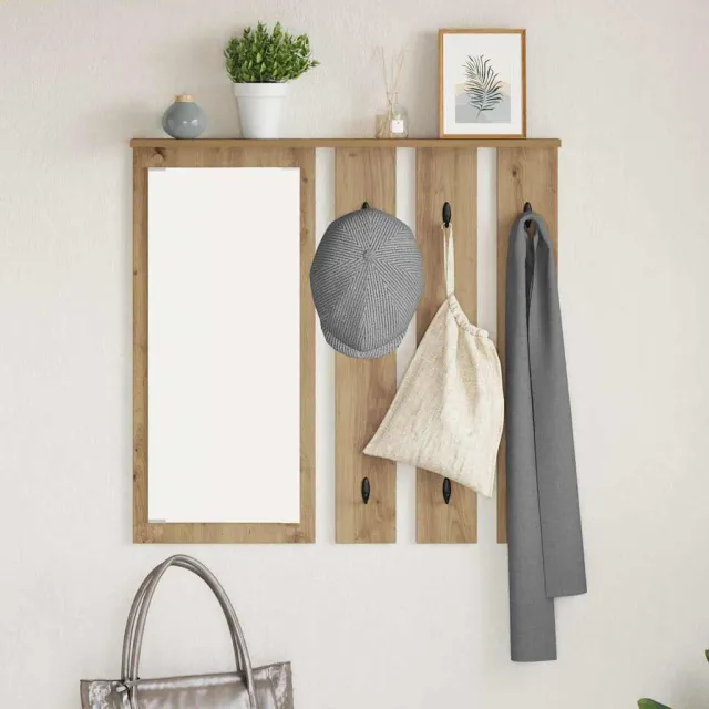 vidaXL Wandgemonteerde kapstok artisanaal eikenkleurig 84 x 10 x 80 cm Bruin