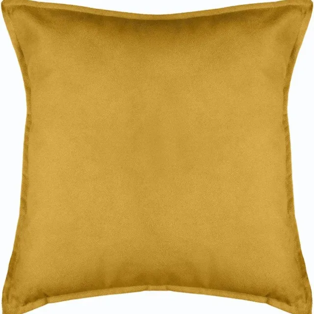Atmosphera Bank/sierkussens huiskamer Sophia - 52 x 52 cm - Okergeel - polyester - met rits