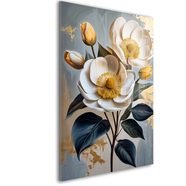 De Online Drukwinkel Glasschilderij Gouden bloesem pracht - 120 x 80 cm - Bloem - Bloemen en Planten - Acrylaat - Inclusief wandbevestiging - Foto op plexiglas - Wanddecoratie woonkamer – Modern – Modern Wit