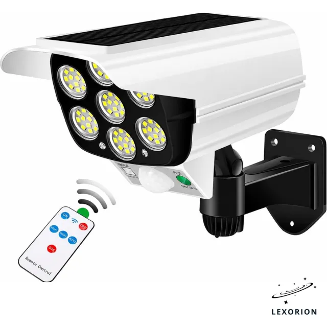 Peakonline Lexorion - LED-schijnwerper op zonne-energie - IP65 - Bewegingssensor - Schemersensor - Robuust - Buitenlamp op zonne-energie met bewegingssensor - Wandlamp voor buiten op zonne-energie - Tuinverlichting op zonne-energie Wit