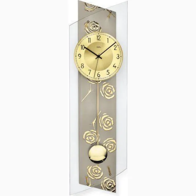 AMS 5223 - Klok - Aluminium/Glas - 24x84 cm - Crème