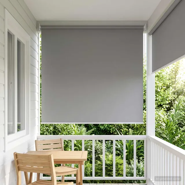vidaXL Buitenrolgordijn UV-bescherming Lichtgrijs 180 x 230 cm (B x H)