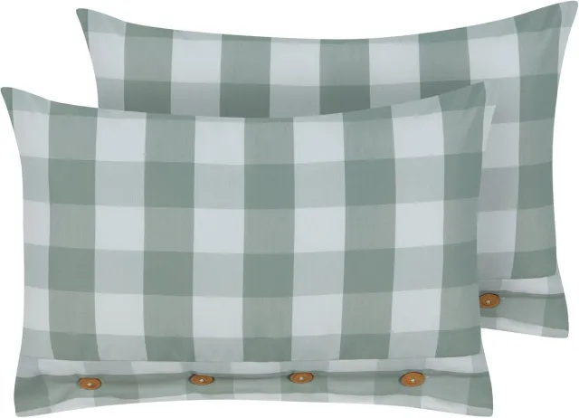 Beliani TAMNINE - Sierkussen set van 2 - Mintgroen - 40 x 60 cm - Polyester