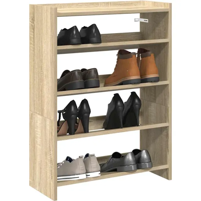 vidaXL Schoenenrek 60x25x81 cm bewerkt hout sonoma eikenkleurig Bruin