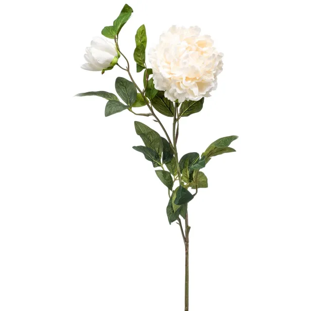 Emerald Kunstbloem Pioenroos 100cm crème - Kunstplant voor binnen
