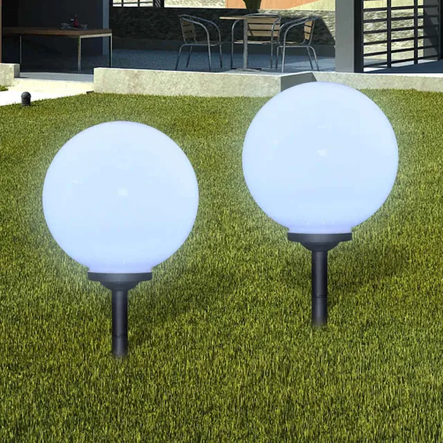vidaXL Tuinpadlampen 2 st met grondpin LED 30 cm Wit