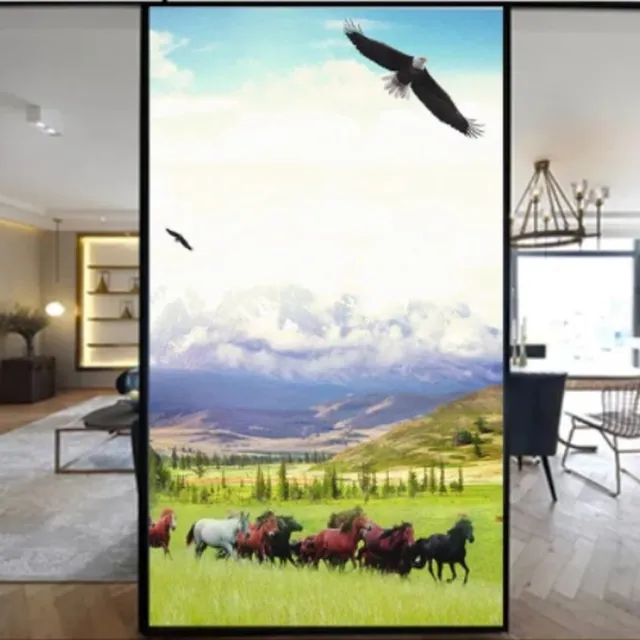 urbanded Raamfolie paarden - landschap - arend - 60 x 120 cm Multi-coloured