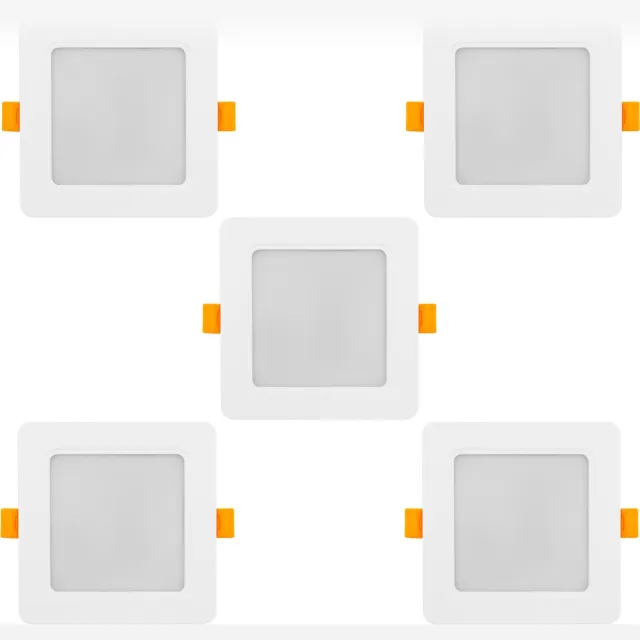 Maclean Set van 5 stuks Led-paneel - SLIM inbouw - 9W-Neutraal Wit 4000K - 120*120*26mm - 900lm, MCE373