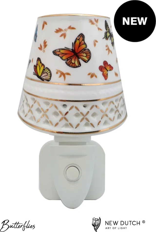 New Dutch® Night light LED Butterflies New Dutch nachtlampje met vlinders wit