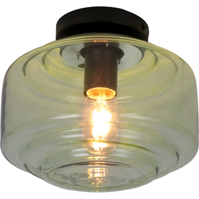 Olucia MARET - Plafondlamp - Groen / Zwart - Vorm: Rond