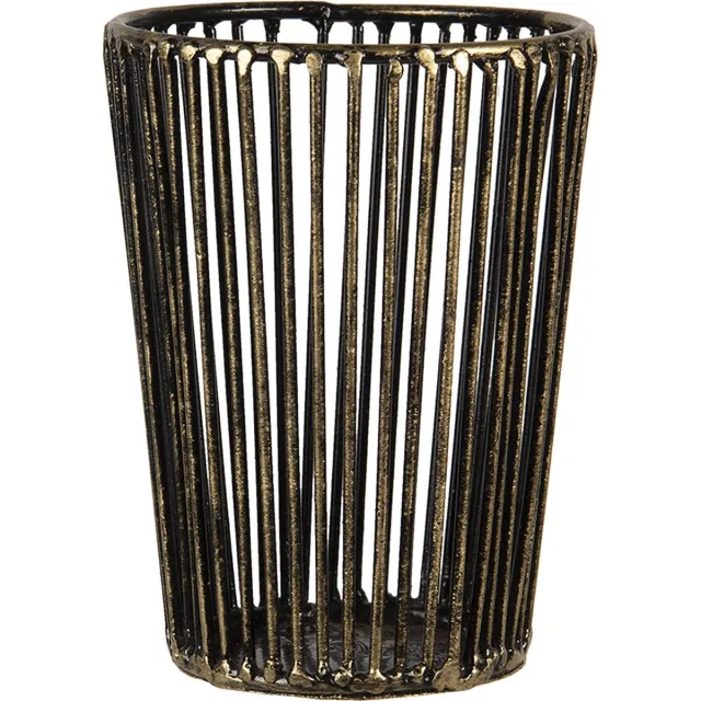 Clayre & Eef Theelichthouder Ø 10x14 cm Koperkleurig IJzer