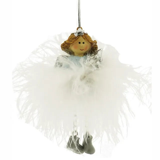 Home Society Ornament Margo Wit Blauw/Zilver - Kerstengeltjes - 3 stuks blauw zilver wit 3