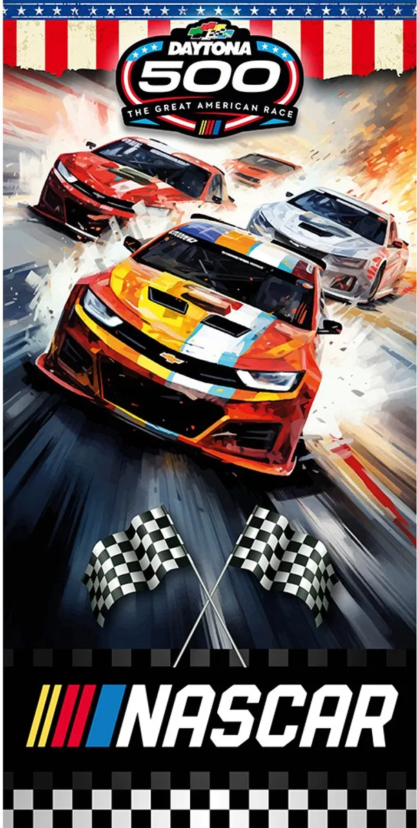Signs-USA Signs USA - wandbord - dibond - Nascar - 45 x 90 cm - Daytona Finish Flags Multicolor