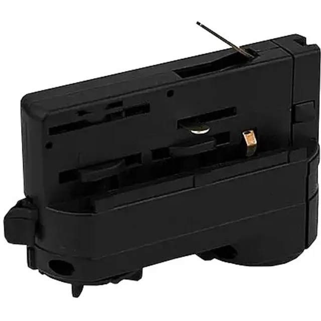 Fantasia Track 3 driefasenadapter voor railverlichting, zwart - voor driefasige stroomrail, kabel aansluiten en met draaiknop vastzetten