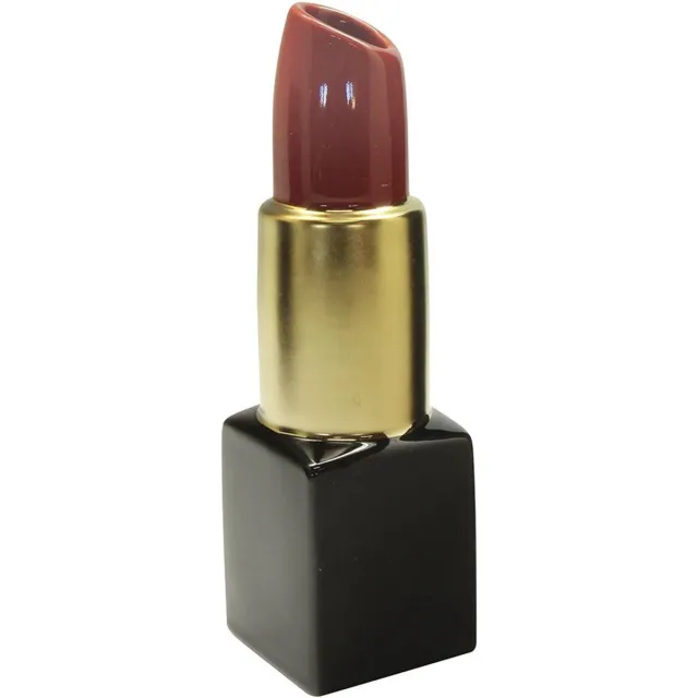 Gilde handwerk Vaas - Lipstick - Lippenstift Vaas - Keramiek - 30x9 cm Zwart