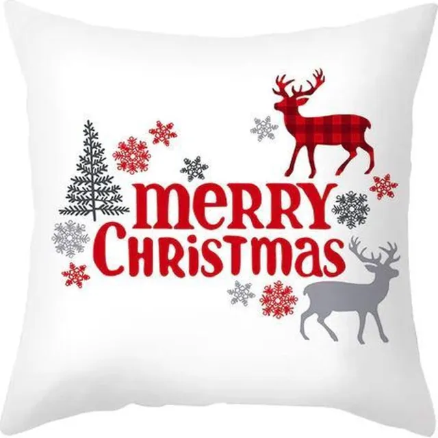 Grand Christmas Kerst Kussenhoes - Kerst Decoratie - Kussenhoes Kerst - Kerst kussensloop 45x45 cm - Merry Christmas Wit - Merry Christmas