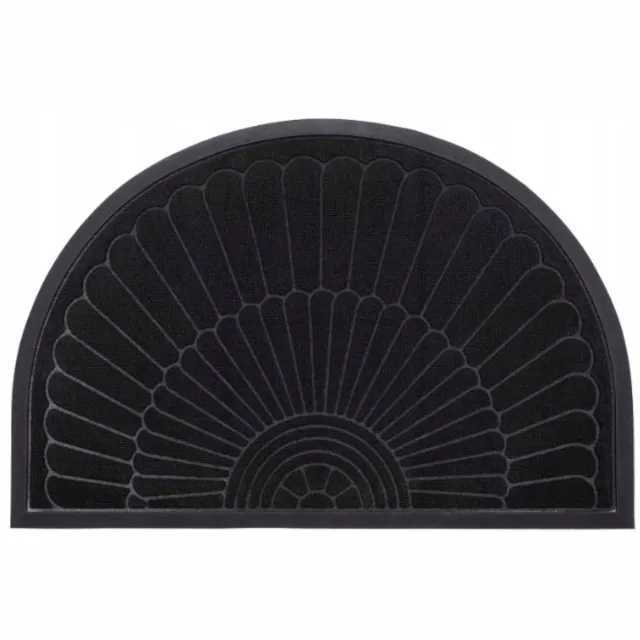 Multi Decor Halvemaan Deurmat 50x80cm Antislip Zwart