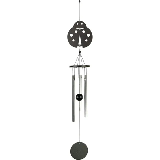 Art Bizniz Windgong - Outdoor - Windmobiel - Windorgel - Lieveheersbeestje - 35cm - Staal - Zwart - Zilver