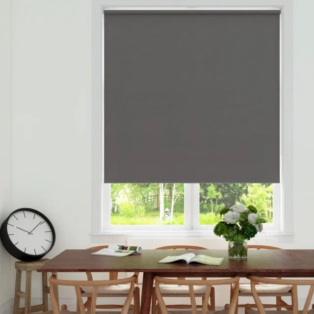 Decosol Rolgordijn Verduisterend - Linnenlook Antraciet (3664) - 120 x 190 cm