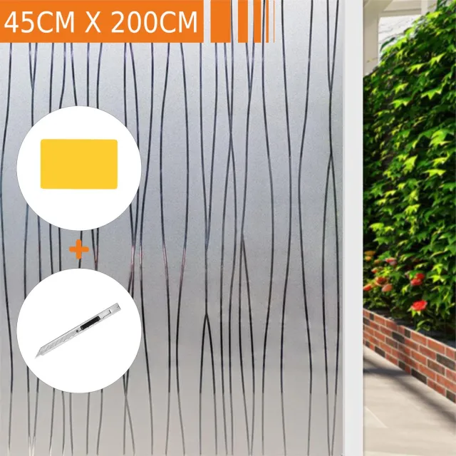 Simple Fix Raamfolie - 45cm x 200cm - Zonwerend - Anti Inkijk - Statisch - Zelfklevend en Isolerend - HR++ folie - Decoratiefolie - Verticaal Gestreept