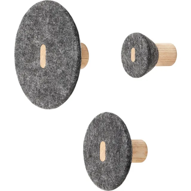 Blomus Pela wandhaken (set/3) Grijs