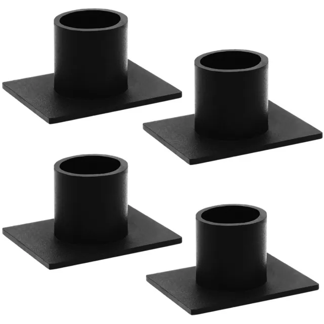 whiqutey Set-4-Zwarte-Kaarsenhouders-Vierkant