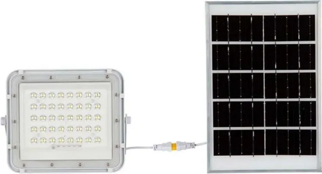 V-TAC VT-40W-W Solar schijnwerper 6W 400lm 6400K IP65 wit compacte buitenlamp LED