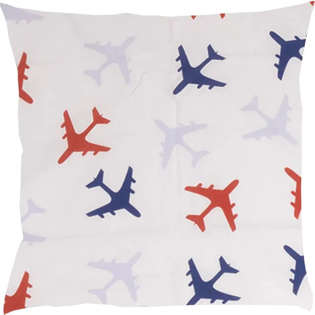 BINK Bedding Sierkussen Planes Blauw 50 x 50 incl vulling blauw, rood