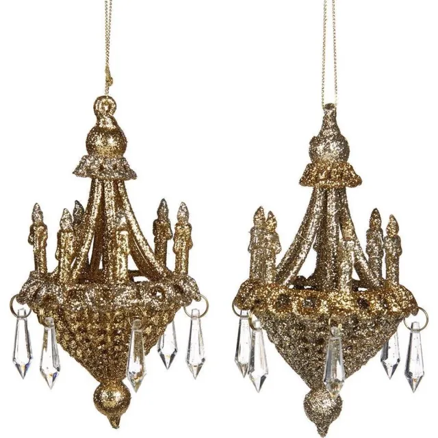 Goodwill Kerstbal - Goud - B5 x L5 x H13 Cm - 2 stuks