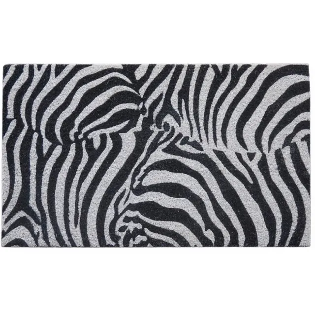 Bazardeluxe Deurmat Zebra - Kokosmat - 75x45cm - Multi Zwart