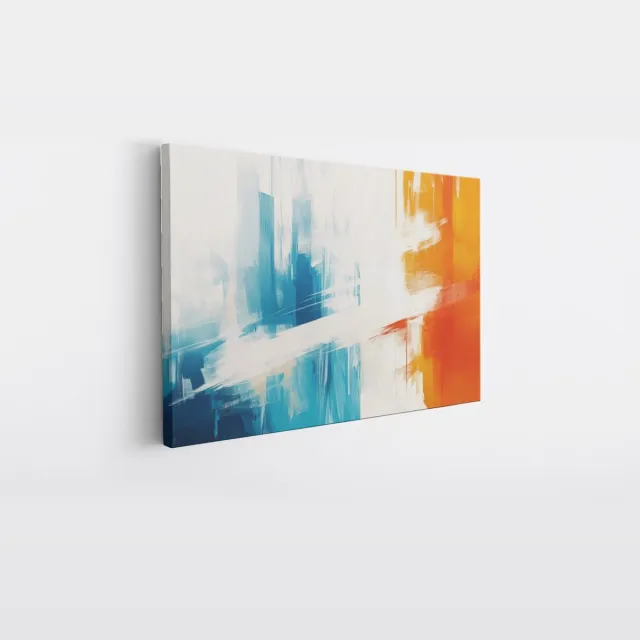 Saammp Canvas Schilderij - Gekleurde strepen - Abstract kunstwerk - 40x30 - Foto op canvas - Wanddecoratie - Muurdecoratie Woonkamer - Slaapkamer decoratie - Canvas Print Multicolor