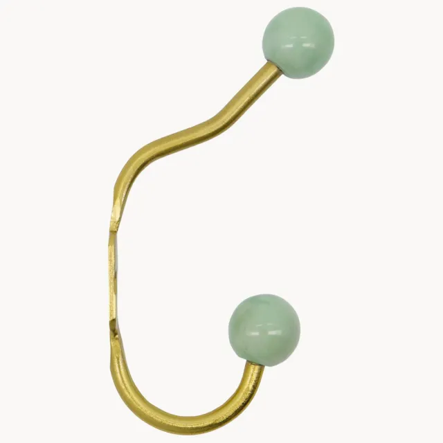 House Doctor Handgemaakte metalen wandhaken Ball, 2-delig Lichtgroen, Goudkleurig