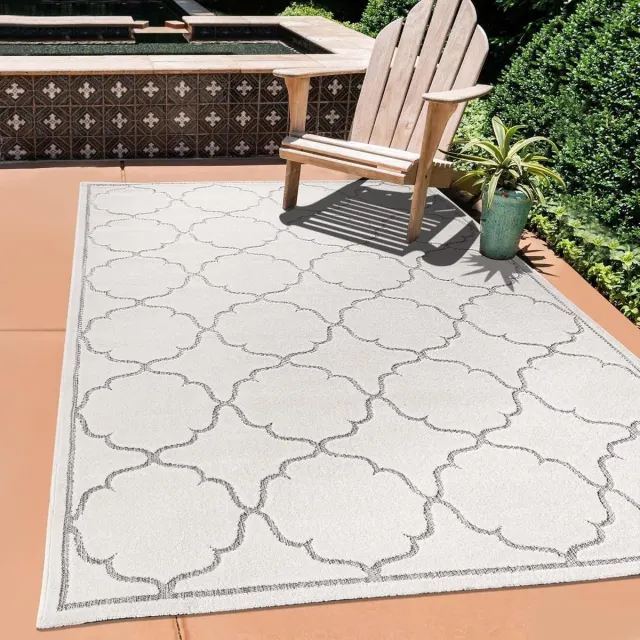 Muratap Buitenkleed Berlin Laagpolig Vloerkleed Creme Wit