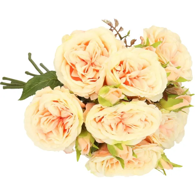 Top Art Kunstbloemen boeket roos Little Joy - 8x - roze - 38 cm - kunststof steel - decoratie bloemen
