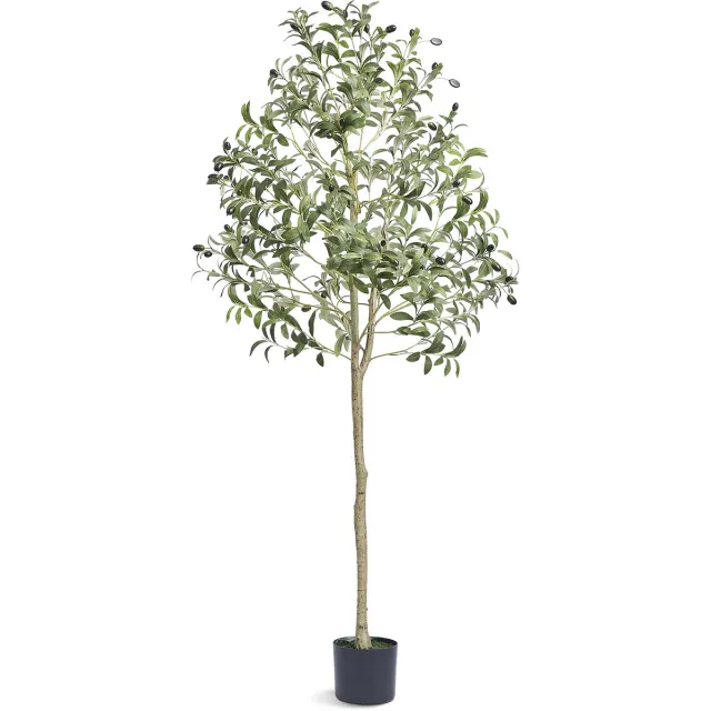 Vevor Kunstmatige Olijfboom 60x60x155cm Kunstplant Pe Kunstplanten Nep Plastic Planten In Pot Kunstbloem Geurloos Waterdicht Ideaal voor Het Decoreren Van Slaapkamer, Studeerkamer, Woonkamer Groen