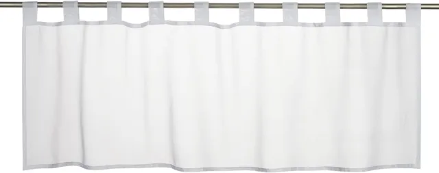 Elbersdrucke Bistro Gordijn Basic 48x140 cm wit transparant Weiß