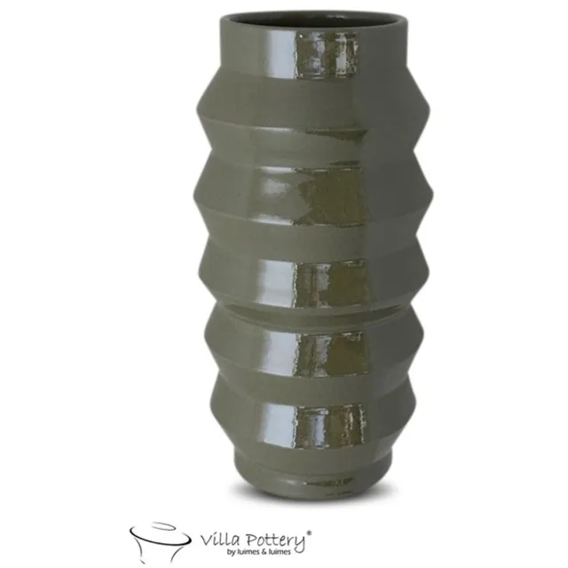Villa Pottery Bloomvibe Vaas Mat Groen 21 x 21 x 50 grijs