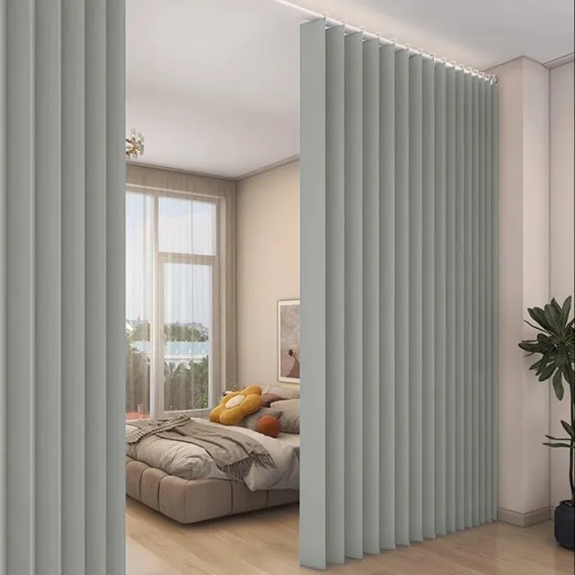 MUPOO Verduisterend Gordijn Kant en Klaar als Ruimteverdeler - Extra Breed Waterdicht Schermgordijn voor Privacy - Voor Slaapkamer, Badkamer & Buiten - Met Haakjes voor Gordijnroede (Lichtgrijs, 254x241 cm, 1 Stuk)