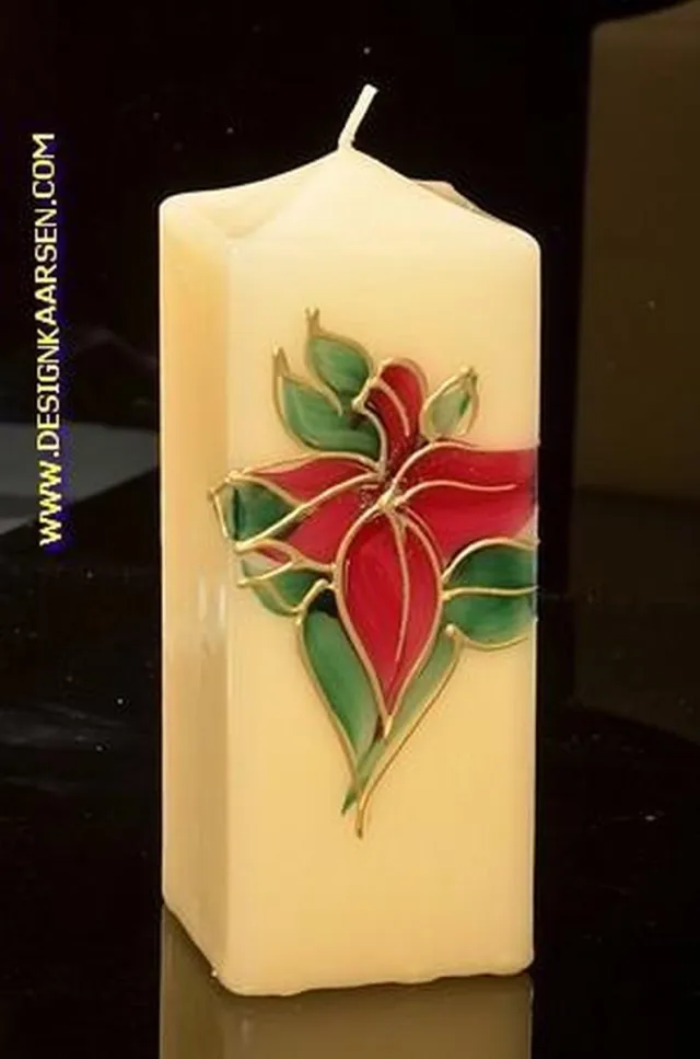 MilaNNE Glas in Lood kaars, Vierkant, H: 17,5 cm Multi