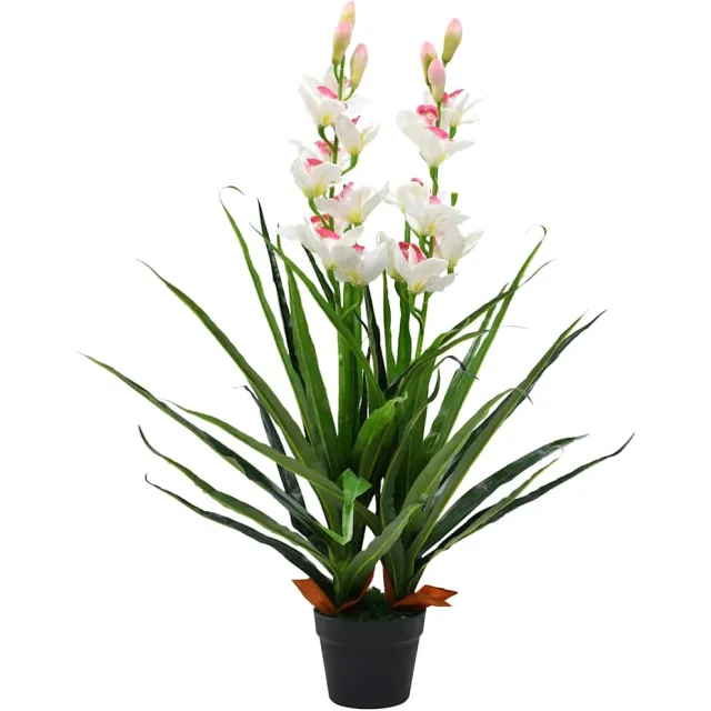 vidaXL Kunstplant met pot cymbidium orchidee 100 cm groen