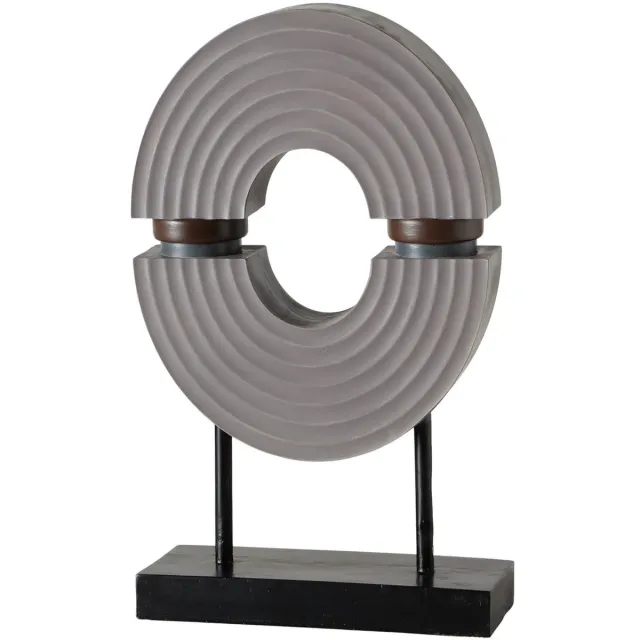 Boltze Sculptuur Fayola grijs op voet - 40 cm - Kunsthars - mat - Boltze