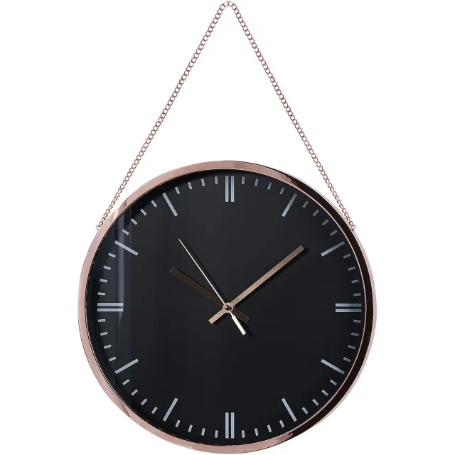 Beliani BEZAS - Wandklok - Zwart - Synthetisch materiaal
