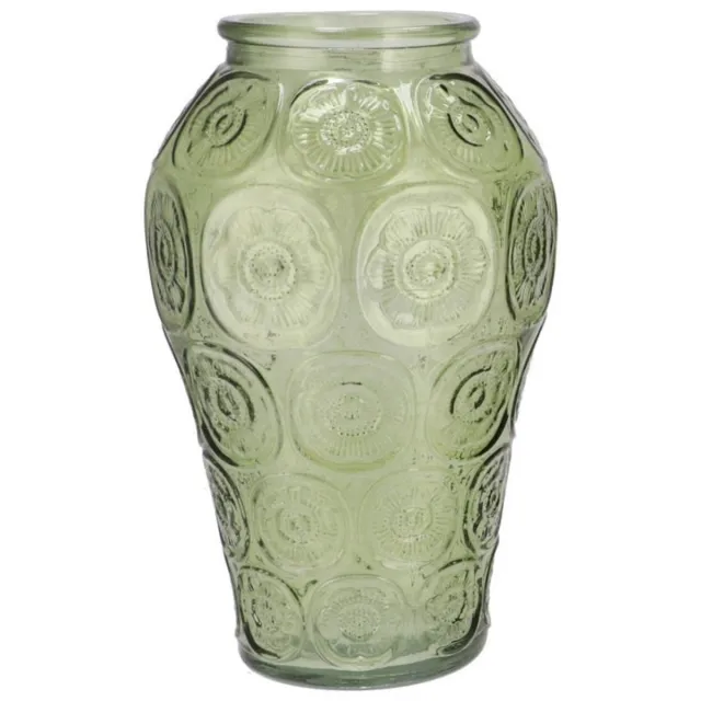 DK design Bloemenvaas Circle - boeket vaas - glas - zeegroen - 15 x 25 cm Salie groen
