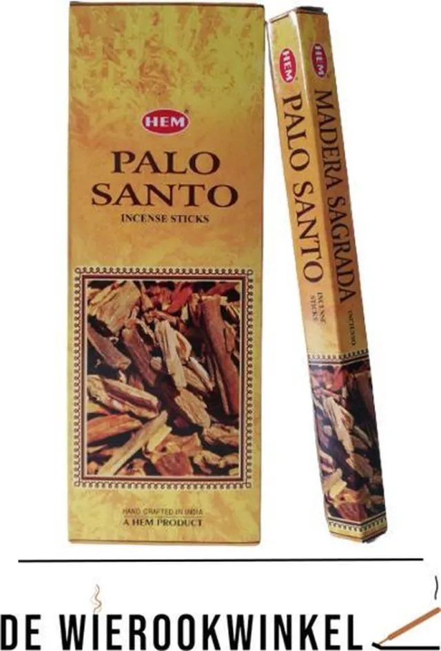 HEM De Wierookwinkel – Doos - Wierook - Palo Santo - Heilig Hout - Palo Santo Wierook - Wierookstokjes Palo Santo - (HEM) - Wierooksticks - Incense sticks - 6 Kokers - 120 Stokjes