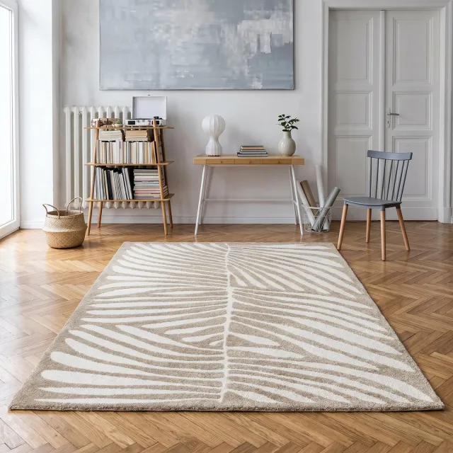 Sunday rugs Hudson – Vloerkleed – 200x290cm – Beige – Hoogpool – Woonkamer & Slaapkamer – Zacht 3D-effect – Vloerverwarmingsgeschikt – Makkelijk te reinigen