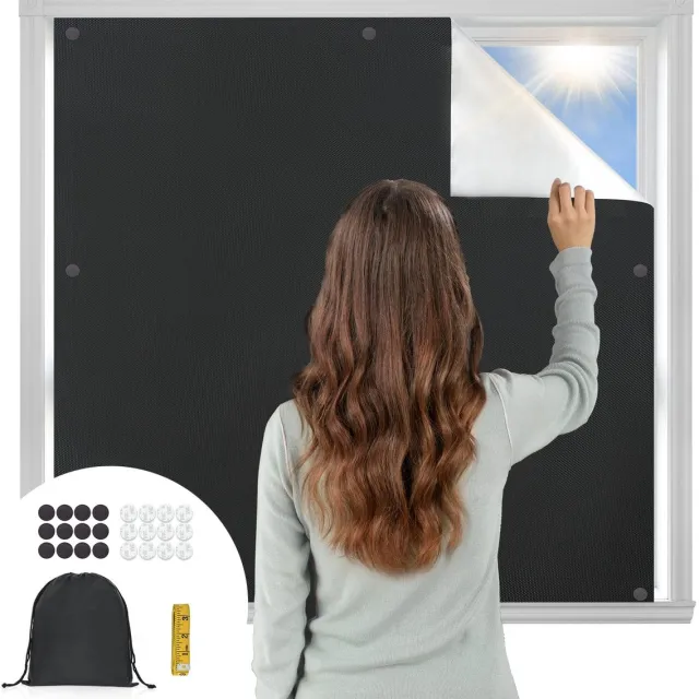 Unyqoos Magnetische raamverduisteringsfolie zonder boren voor optimale privacy en comfort, zwart