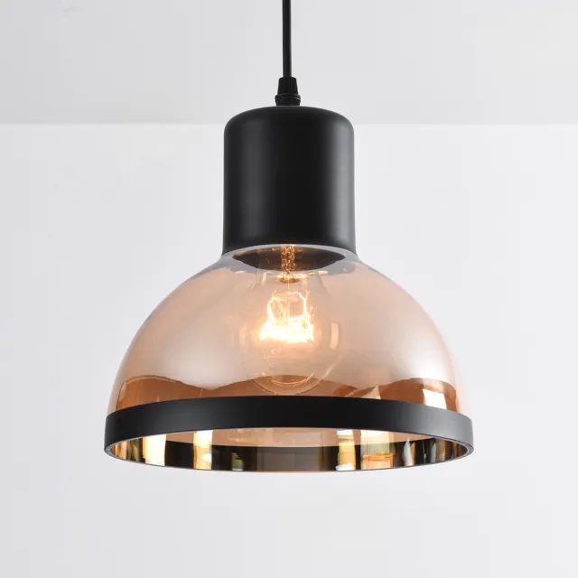 LumenXL Klassieke hanglamp met zwart en amber glas - Paris