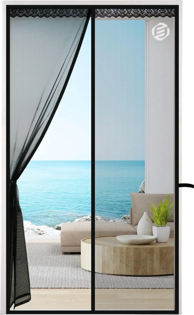 Equivera Raamhor Magnetisch - 140 x 240 cm - Vliegengordijn - Hor - Raamhor - Gordijn - Magnetisch Hordeur Zwart